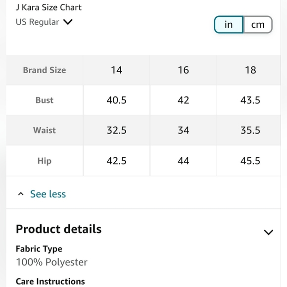 J Kara Women's Plus Size Scoop Neck Line 3/4 Sleeve Beaded 16W. NWT $209 - Picture 3 of 9